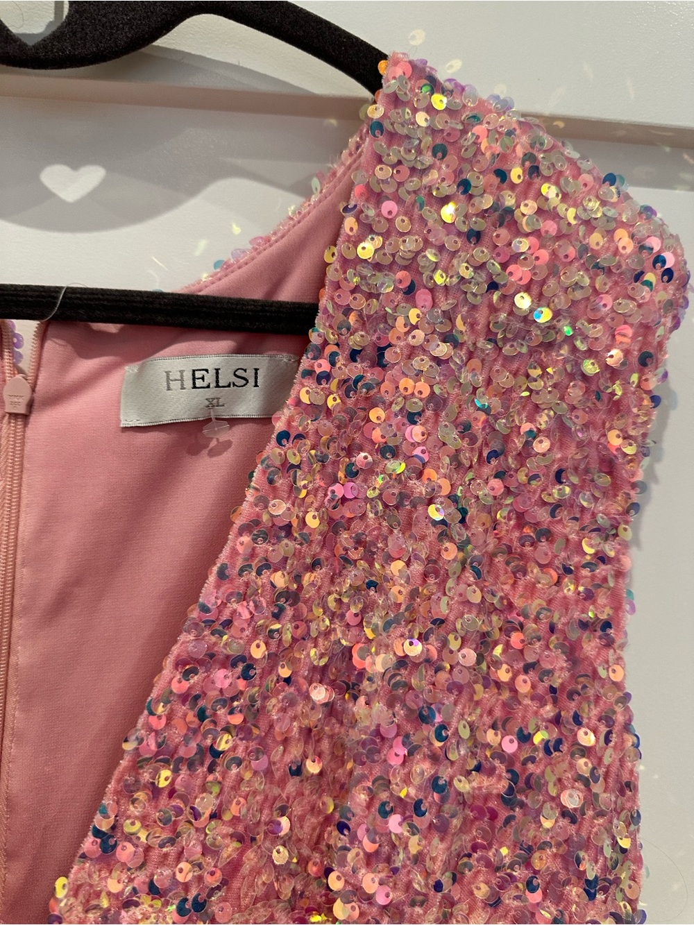 New with Tags Helsi Pink Sequin V-Neck Mini Dress  XL - Picture 6 of 7